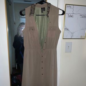 High low tan dress